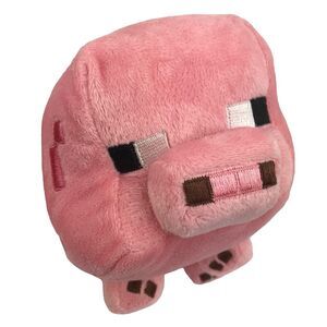 Minecraft Mojang 6” Pig Plush Pink Piglet Small Stuffed Animal Toy 2014 Jazwares